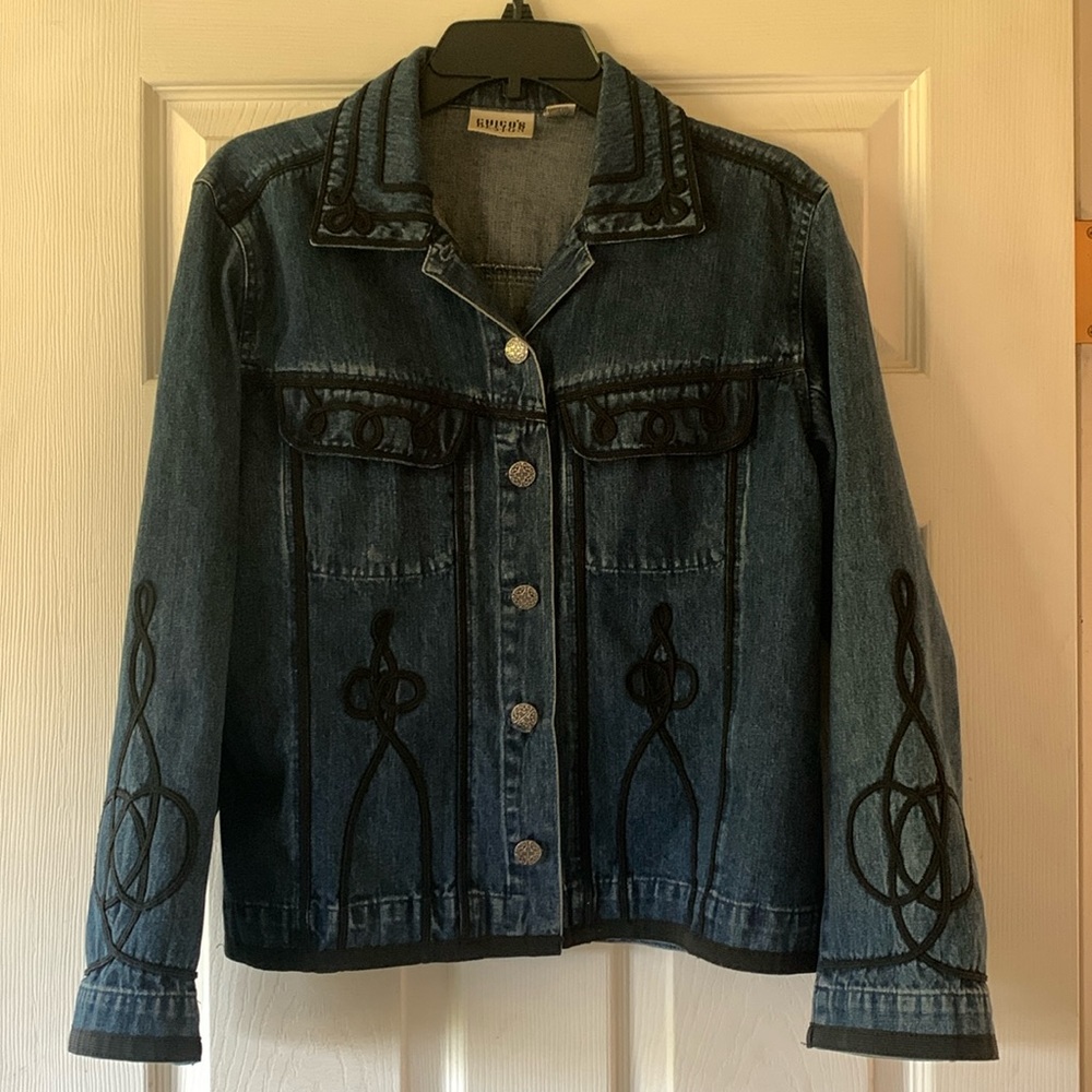 Chicos embroidered cowboy western jean jacket